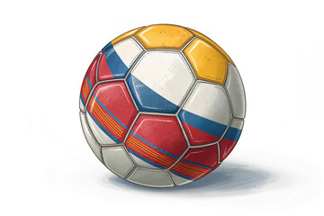 Obraz premium Soccer ball with national flag colors football sport