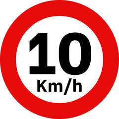 Speed Limit 10 kmh Sign