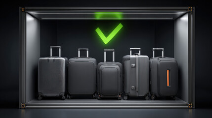 abstract silhouette of suitcase within radar circle icon clear background conceptual illustration illustration concept scene visual for commercial design use high detail quality stock image illustrati