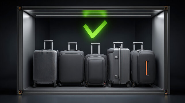 abstract silhouette of suitcase within radar circle icon clear background conceptual illustration illustration concept scene visual for commercial design use high detail quality stock image illustrati