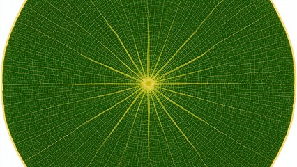 Green Leaf Veins Close-Up