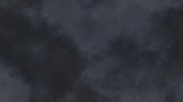 Cinematic journey through dark moody storm clouds with dramatic lightning strike, perfect background for weather or epic scenes