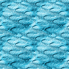Sky Fabric. Fabric Seamless. Blue Winter Sweater