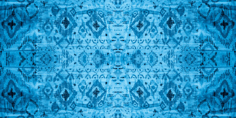 Ocean Ikat Diamond. Carpets Motifs. Turquoise