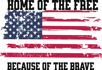 Land of the Free Because of the Brave svg, American Flag svg