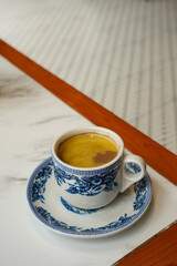 A cup of coffee. Kopitiam, traditional coffeeshop popular in Malaysia
