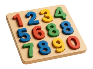 Wooden puzzle with number pieces