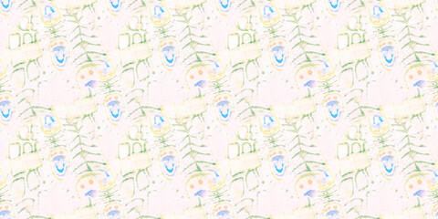 Watercolor Animal Prints. Peacock Seamless.