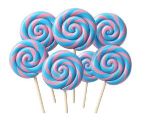 Blue and pink swirl lollipops for decorations