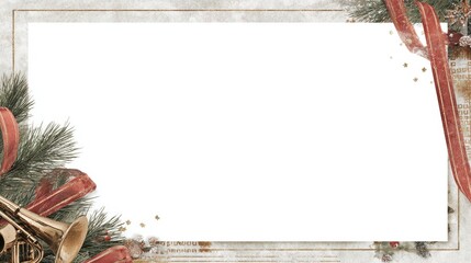 Christmas frame for holiday concert announcement with carols lights tree snow magic.