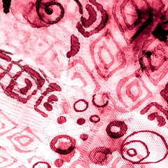 Dirty Art Shibori Print. Bright Watercolor Hand