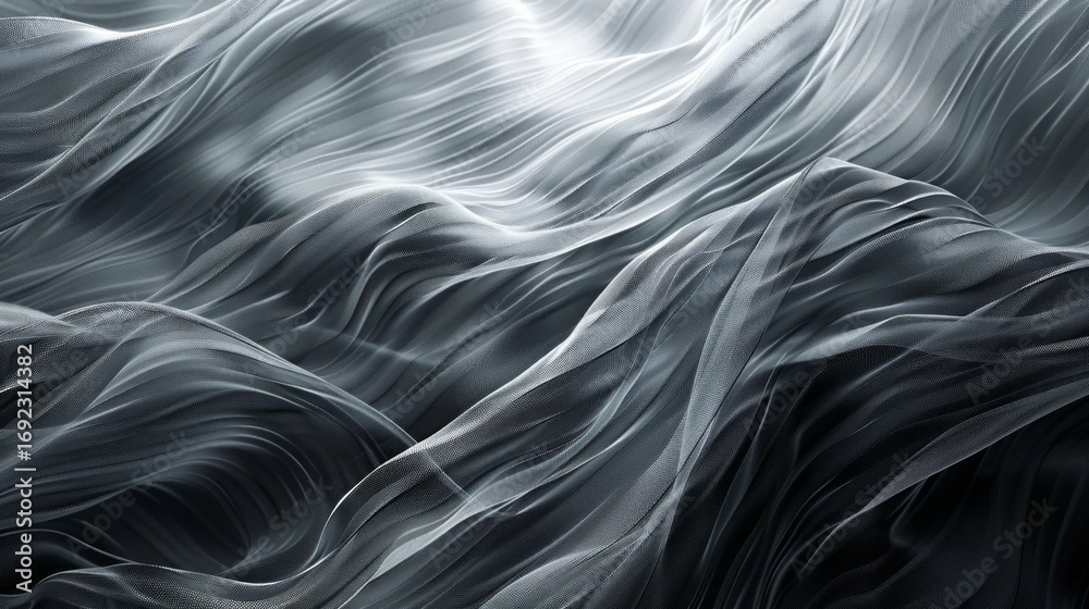 Wall mural dynamic waves of light fabric with the play of light and shadows create an effect of movement and de