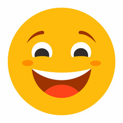 Fototapeta premium Smiling face with smiling eyes Emoji vector art on white background