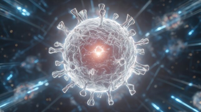 3d illustration of coronavirus with glowing light - Powered by Adobe