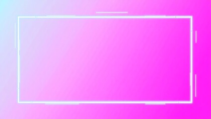 Cyberpunk-themed vector frame, bold magenta and electric blue gradient, glitch-style modern line art border, central display area