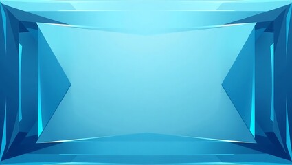 Crystalline geometric frame in cool tones, sharp symmetrical borders, center space open, vector clean design