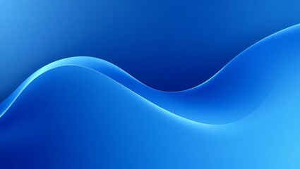 Curved 3D wave lines, blue and navy gradient, elegant abstract motion, vector artwork