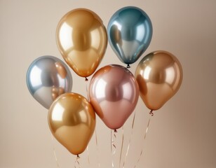 Pastel-colored ombre balloons fill a solid background.