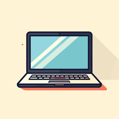 Modern Laptop Computer on a Minimalist Background.