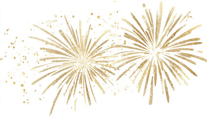 Obraz premium Golden firework texture, thin stroke lines. Isolated png illustration, transparent background. Design for overlay, montage, texture. Independent day, new year, birthday