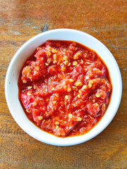 A Close-Up of Spicy Indonesian Sambal Dadak