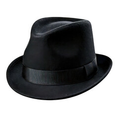 Black Fedora Hat, isolated on transparent background