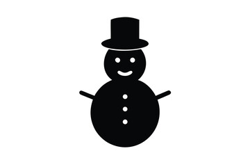 snowman simple silhouette vector icon