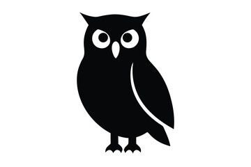 snowy owl simple silhouette vector icon