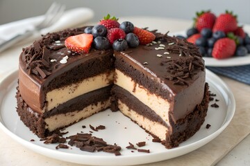 chocolate cake on a plate