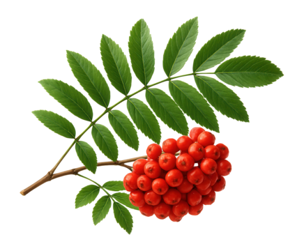 Rowan branch with a harmonious structure