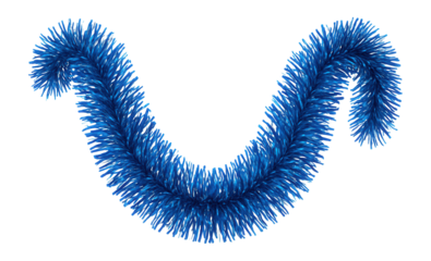 Blue tinsel garland with twisted strands and iridescent shine