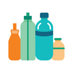 Reusable Water Bottle Icons Vector Design