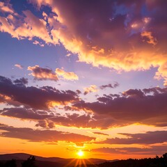 Fototapeta premium Sunset sky with vibrant clouds
