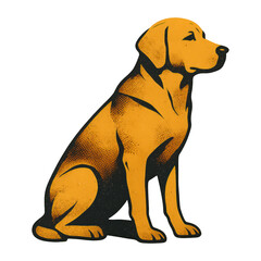 Fototapeta premium PNG Vintage dog illustration design.