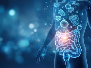 Naklejka premium the importance of fruits and vegetables in digestion