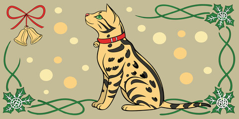 Christmas Dog with Bell Bow