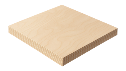 Birch plywood panel with layered construction and pale tone