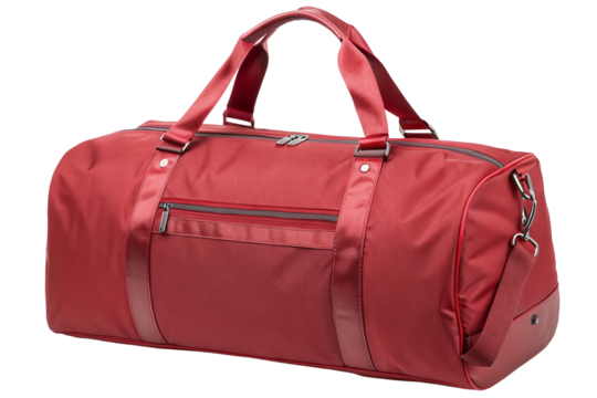 Stylish red travel duffel bag for gym workouts and weekend trips with durable shoulder strap option