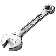 Shiny Metal Wrench Tool on Transparent Background