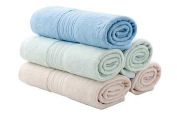 Soft cotton towels in pastel colors perfect for bathroom decor and comfortable luxury experiences