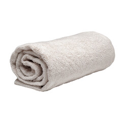 Plush, soft, rolled towel exudes comfort and relaxation for spa, bath, or travel convenience, promoting serene, clean, and hygienic experiences.