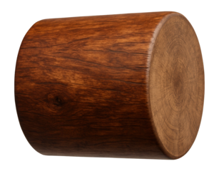 Wooden mallet head with cylindrical shape and flat ends