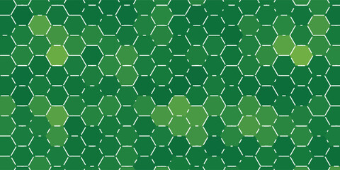 Honeycomb hexagon isolated on white background. Vector illustration. Green hexagon pattern.