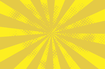 Yellow comic lines with  halftone effect,retro background,pop art yellow comic magazine cover