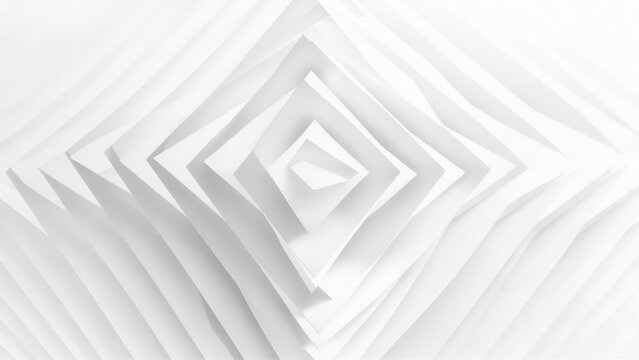 Abstract image of nested white squares creating a 3D illusion of depth and perspective