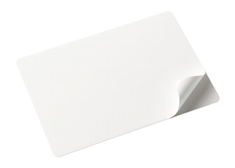 Rectangular white label with adhesive backing