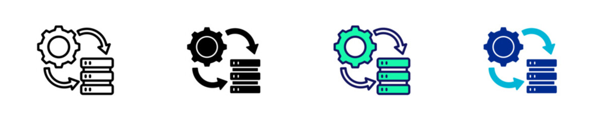 Process  Icon Set Multiple Style Collection