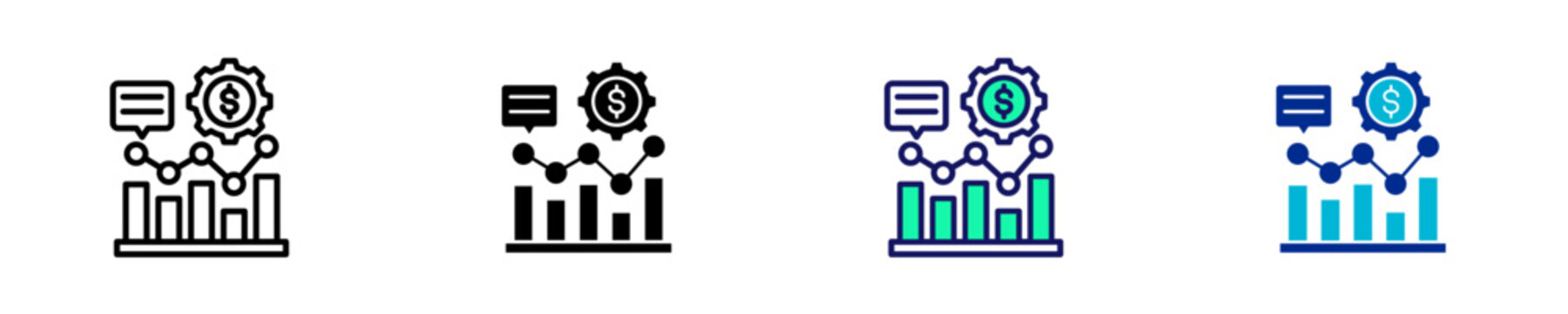 Market Analysis  Icon Set Multiple Style Collection