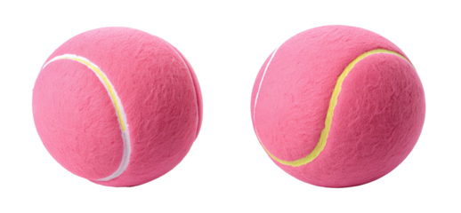 Vibrant pink tennis balls isolated on white background for active sports and outdoor activities