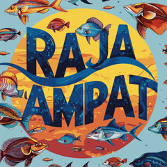 vector image of underwater life in Raja Ampat
